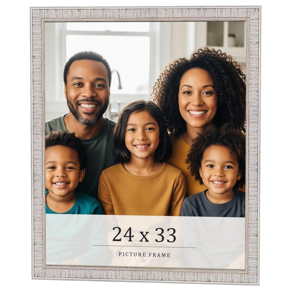 24x33 Frame White Real Wood Picture Frame Width 0.75 inches | Interior Frame Depth 0.5 inches |