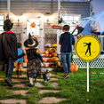 thumbnail image 5 of Eveokoki Halloween Yard Sign Zombies Crossing Decorations Yard Signs Decorative Garden Stakes Aluminum Outdoor Lawn Signs for Halloween Party Yard Lawn Garden Decorations, 5 of 6