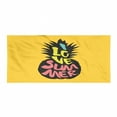 thumbnail image 1 of Summer Gym Towel, Print of Message on a Pineapple Hipster Travel Sun Warm Holiday Season, One-Sided Quick Dry Microfiber for Beach Fitness & Swimming, 60" x 30", Mustard and Dark Purple, by Ambesonne, 1 of 2