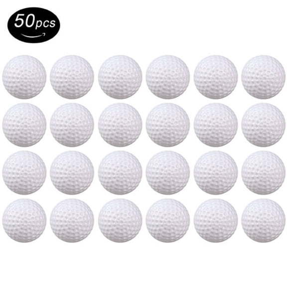 Crestgolf Practice Golf Balls Hollow Golf Plastic Ball for Indoor Training 50 Pcs Set White