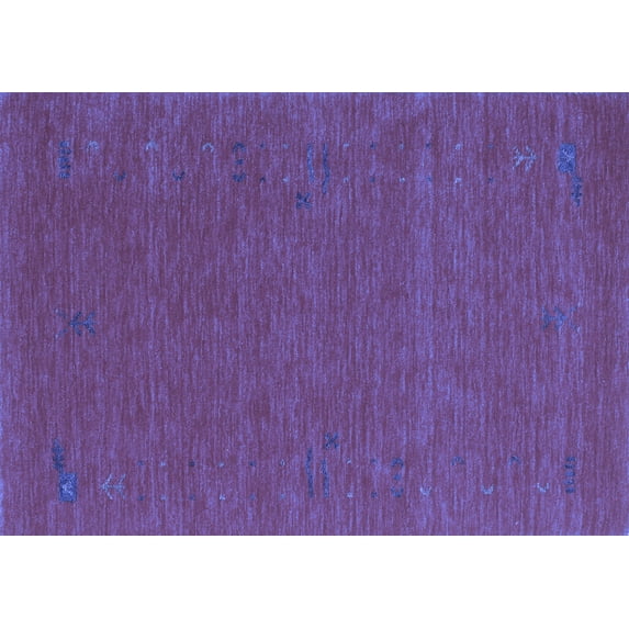 Ahgly Company Machine Washable Indoor Rectangle Abstract Blue Contemporary Area Rugs, 8' x 10'