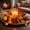 A, variant on Fall Maple Leaf Candle Ring Wreath, Artificial Berry Pinecone Candle Holder Garland Autumn Thanksgiving Table Decor