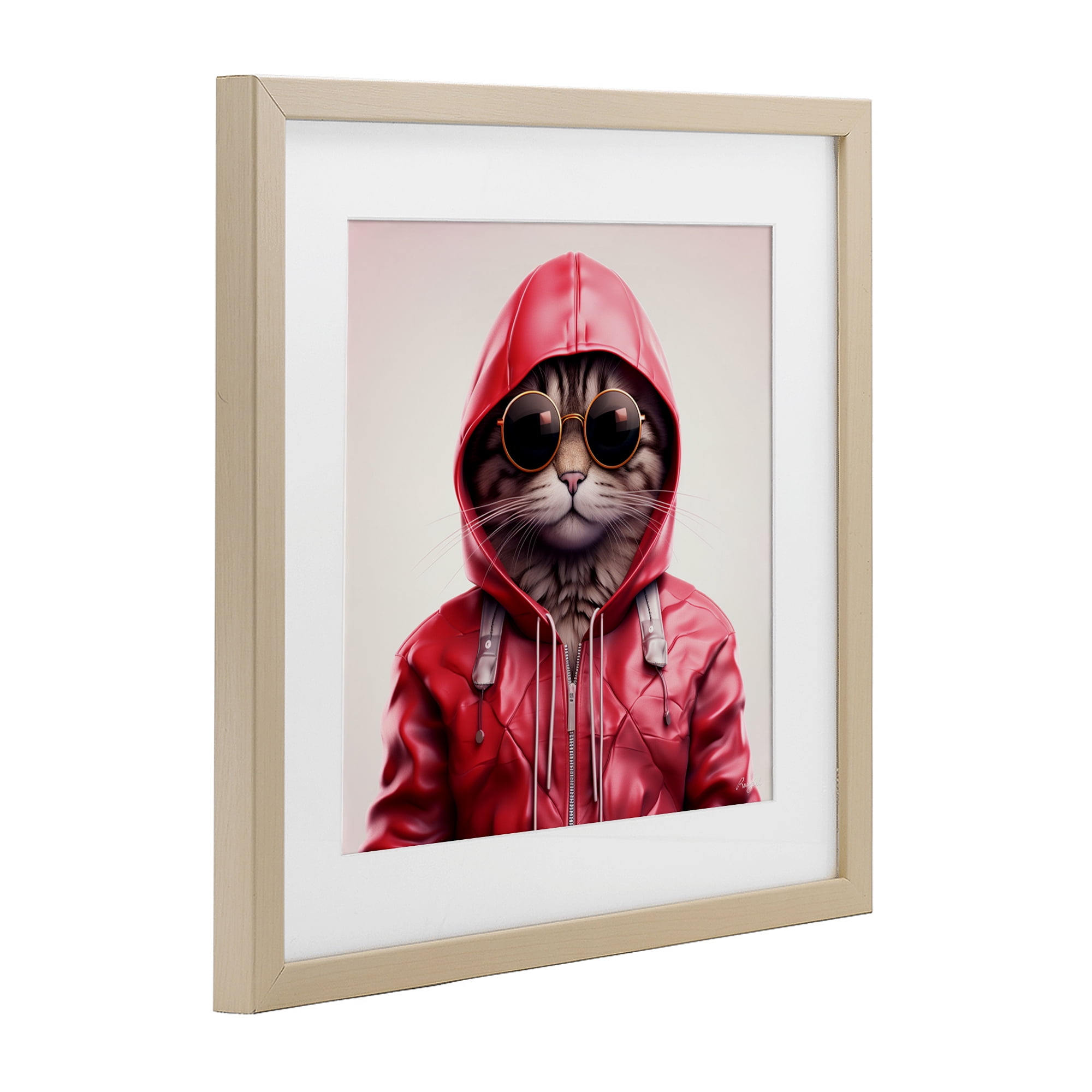 Stupell Industries Hipster Cat in Stylish Jacket Birch Framed Print Under Glass, design by Roozbeh