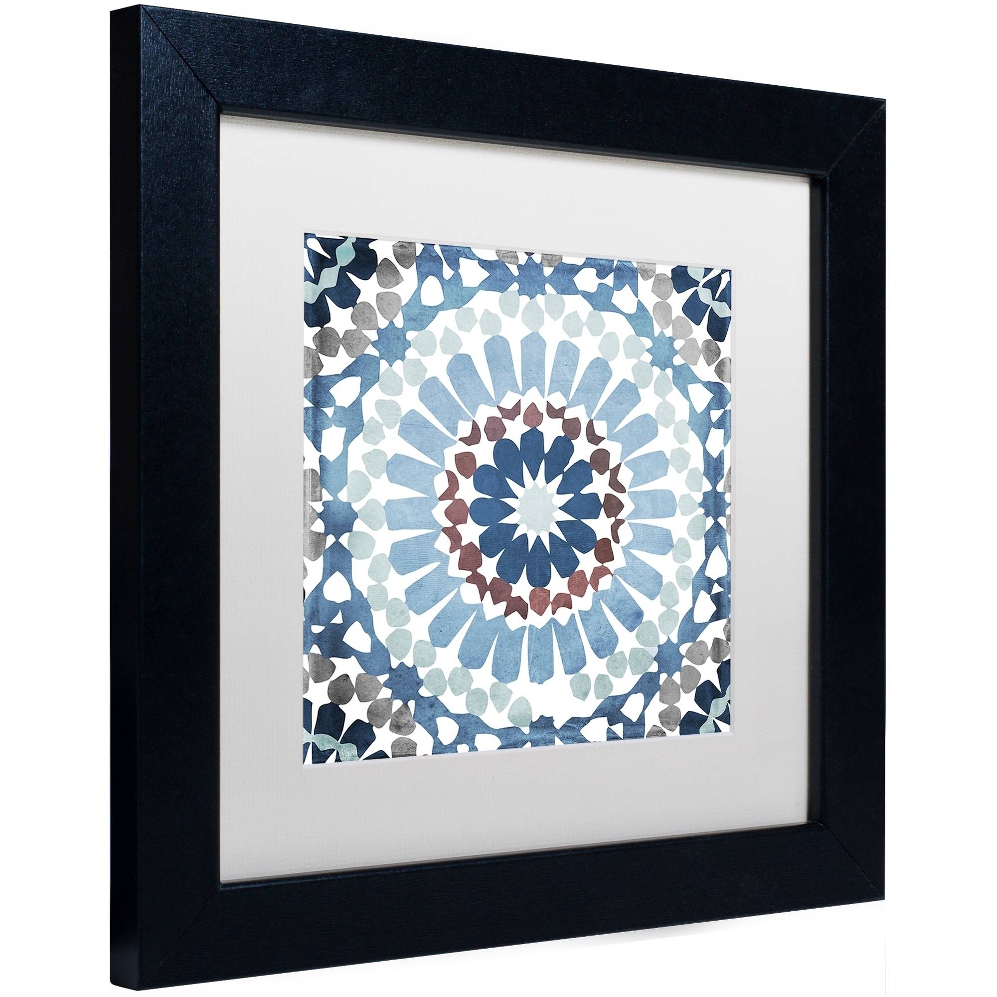 Trademark Fine Art "Moroccan Blues IV" Canvas Art by Color Bakery White Matte, Black Frame