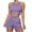 Purple, variant on Wdfiry Women's Lounge Set Two Piece Sleeveless Slim Fit Crop Tank Tops High Waisted Shorts Summer Outfits 2025