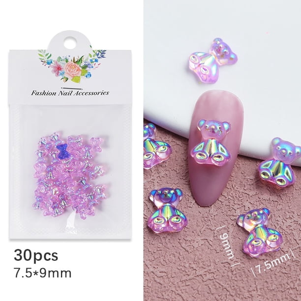 4,5g flor acrílica decoración de uñas tamaño mixto diamantes de imitación blancos plata gema herramienta de manicura accesorios para diseño de uñas DIY Tan Jianjun unisex