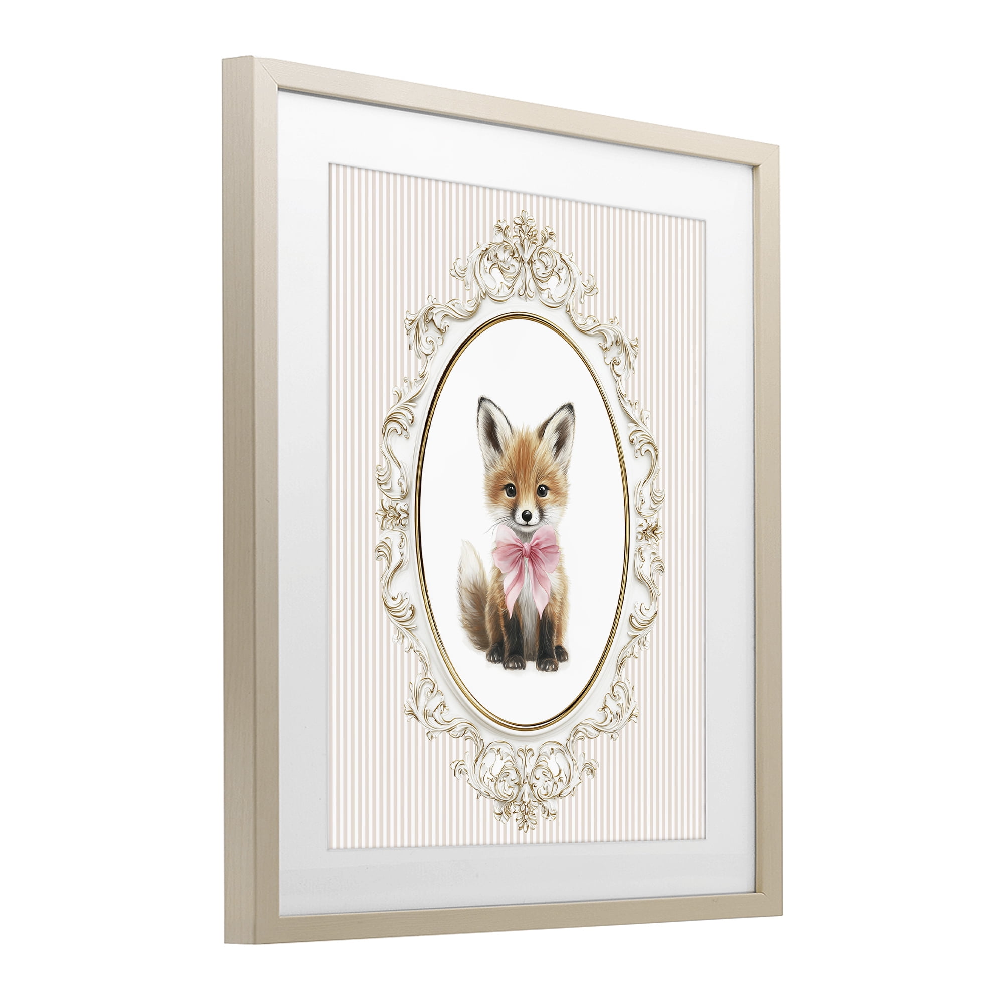 Stupell Industries Vintage Baby Fox Birch Framed Print Under Glass, design by Christine Simpson Art