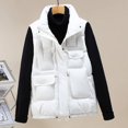 thumbnail image 3 of Black and Friday Deals Clearance GaThRRgYP Women's Short Puffer Jacket,Midweight,Fashion Women Pocket Coat Long Jacket Winter Sleeveless Down Cotton Waistcoat, 3 of 5