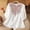 White, variant on Women's Elbow Sleeve Blouse, V-Neck Embroidered Top with Soft Breathable Polyester Fabric, Casual Loose Fit Shirt for Summer Daily Wear, 2026 Limited-time Offer