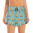 thumbnail image 2 of Balery Lemon Ice Cream Pantalones cortos deportivos para mujer con forro y dos bolsillos, elásticos, para entrenamiento, gimnasio, yoga-X-Large, 2 of 7