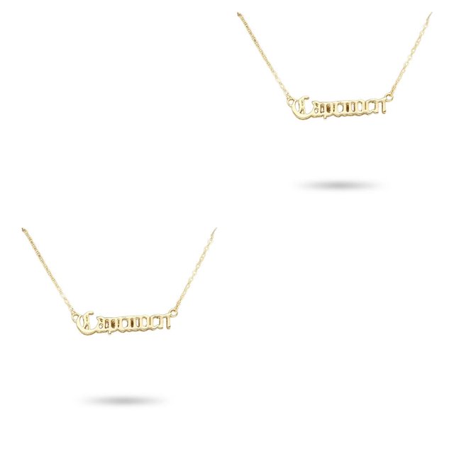 Qarigey Collar clásico de la amistad con letras inglesas Colgante Ins Capricornio dorado oro capricornio 2Conjunto
