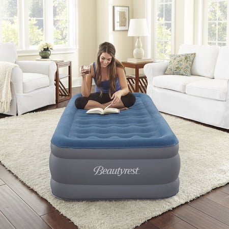 BEAUTYREST EXTRAORDINAIRE 20 INCH TWIN AIR MATTRESS WITH BUILT-IN PUMP FOR CAMPING AND GUESTS