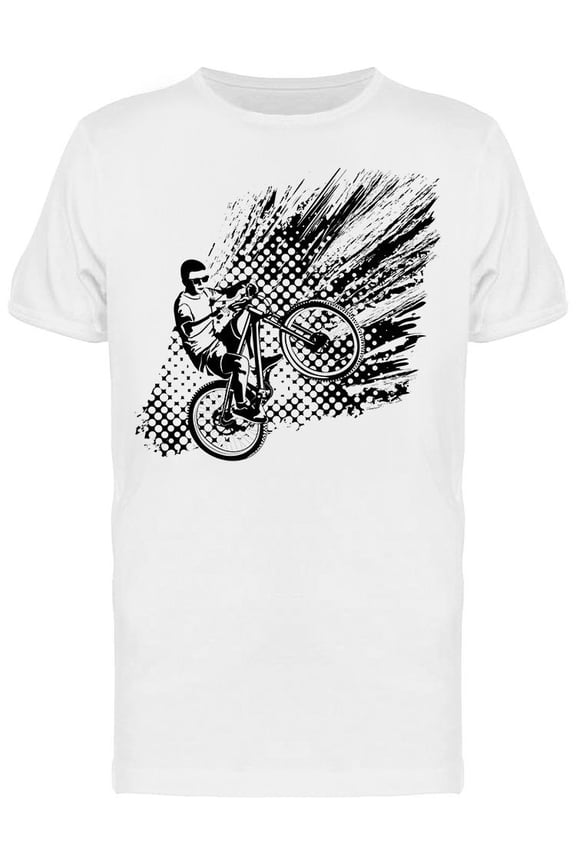 Man Doing Bike Trick T-Shirt Men -Image by Shutterstock, Male Large