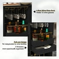 thumbnail image 3 of HLR Coffee Bar Cabinet with Tambour Door: Wine Rack, Glass Holder, & Storage Buffet for Home & Living Room Black, 3 of 6