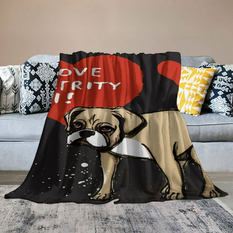 COMIO Ultra Soft Flannel Throw Blanket French Bulldog Funny