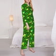 thumbnail image 3 of Goofa leaves and glasses of bee Printed Women’s 2 Piece Pajama Set Super,Pajamas Women's Long Sleeve Sleepwear Soft Button Down Loungewear Pjs Lounge Set Nightwear-Medium, 3 of 7