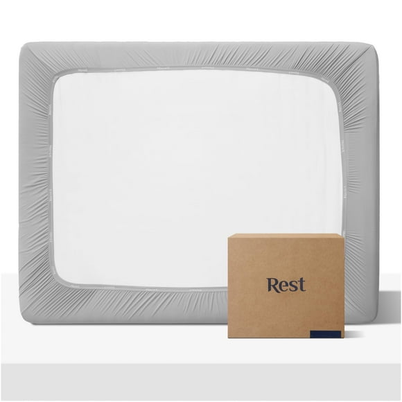 REST Evercool+ Fitted Sheet, Full Size, Light Gray, 15"" Deep (up to 18), Breathable Bedding for Hot Sleeper and Night Sweats, Bed Sheet with Ionic+ Self-Cleaning Silver Yarn for Sensitive Skin