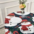 thumbnail image 5 of Dreamtimes Round Tablecloth 60", Christmas Snowmen Table Cover Water Resistant Spill Proof Large Table Cover for Indoor & Outdoor Family Gathering Dinner, BBQ Christmas Decoration, 5 of 7