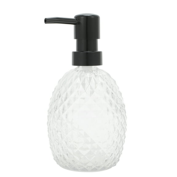 Unique Bargains 1 Pc Pineapple-shaped Soap Dispenser 11.84oz Clear Black
