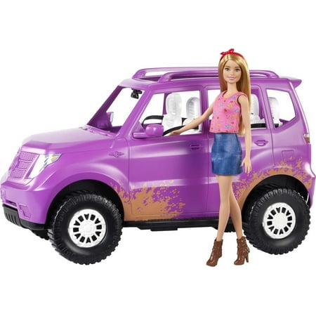 Barbie Sweet Orchard Farm Doll & Vehicle Set with Blonde Doll & Purple 4-Seater Off-Roading Toy Car