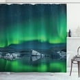 thumbnail image 1 of Ambesonne Alaska Shower Curtain, Snowy Hills of Arctic, 69"Wx84"L, Night Blue Lime Green, 1 of 3