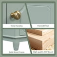 thumbnail image 6 of 30" Bathroom Vanity with Ceramic Sink ,Soft-Close Door and 3 Drawers, Freestanding Vanity Cabinet with Storage Shelves,Solid Wood Frame Vanity for Bathroom, Light Green, 6 of 8