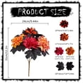 thumbnail image 3 of Halloween Artificial Flowers with Stems,Fake Halloween Bouquet with Black Maple Leaves, Realistic Silk Flowers Bouquet for Halloween Decoration, Fall Home Decor, Centerpieces, Arrangement,Red, 3 of 7