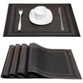 thumbnail image 3 of Nvzi Manteles individuales lavables, plateados, tamaño 30*45cm, juego de 4, PVC, manteles individuales duraderos para comer, fáciles de limpiar y reutilizables., 3 of 5