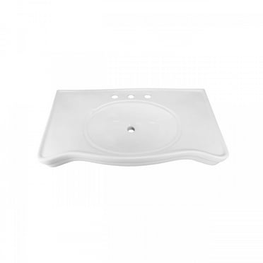 Renovators Supply  Console Sink Basin Only 36" White Porcelain Bathroom Sink with 8" Widespread Faucet Holes