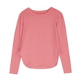 thumbnail image 6 of Mercatoo Girls Long Sleeve T-Shirts Cotton Crewneck Tees Soft Stretchy Solid Color Tops Kids Trendy Fall Simple Tees Clothes, 6 of 7