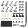 thumbnail image 1 of shiyou-Vis Plaque Immatriculation, Anti Theft License Plate Screw Kit, Stainless Steel License Plate Security Screws for Front Rear Frame Holder Mounting(Silver), 1 of 4
