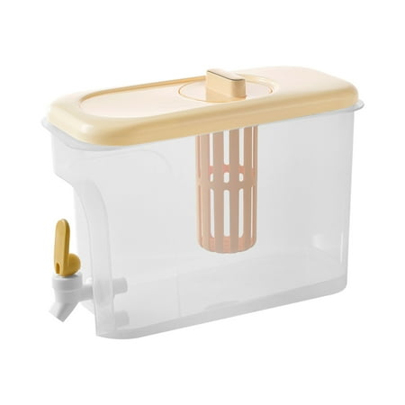 

VOTRUDI Drink Dispenser 1 Gallon Beverage Dispenser Clearance Fridge Dispenser with Tap Dispenser for Lemonade Ice Juice Iced Tea Breast Milk 4L Yellow