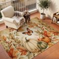thumbnail image 3 of Large Area Rugs 8'x10', Vintage Pumpkins Fall Carpet Runner Indoor Outdoor Rugs Home Decor Aesthetic, Thanksgiving Butterfly Leaves Retro Non Slip Mats Washable Accent Rug for Living Room Bedroom, 3 of 8