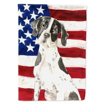 Patriotic USA English Pointer House Flag