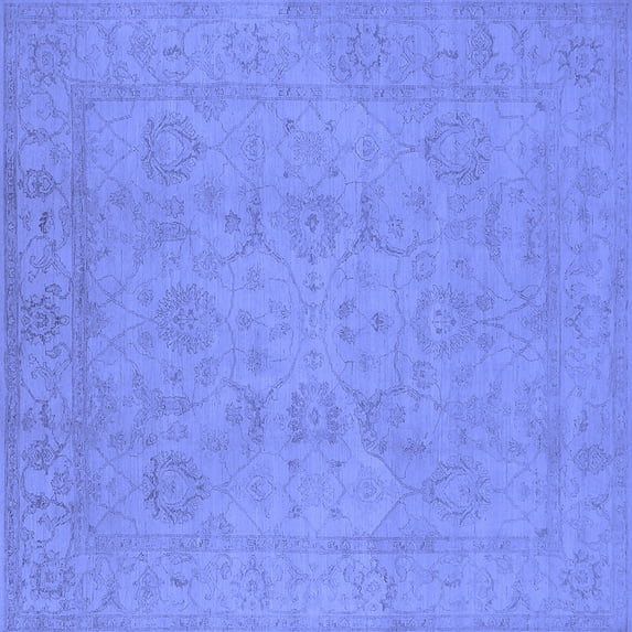 Ahgly Company Indoor Square Oriental Blue Traditional Area Rugs, 3' Square