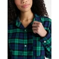 thumbnail image 4 of No Boundaries Sleepwear Cotton Flannel Button Down Shirt, Women’s, 4 of 5