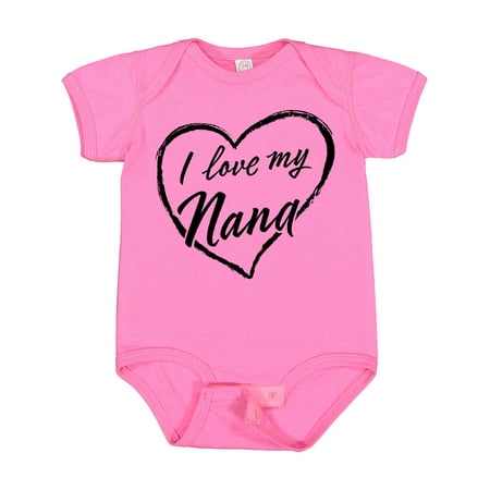 

Inktastic I Love My Nana in Black Chalk Heart Gift Baby Boy or Baby Girl Bodysuit