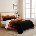 thumbnail image 5 of King Quilt Set 96''x106'', Burnt Orange Black Ombre Lightweight Bedspread Coverlet Set with 2 Pillow Shams, Modern Abstract Striped Gradient Breathable All Season Quilt Bedding for Bedroom/Guest Room, 5 of 9