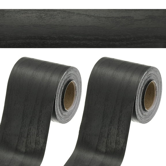 2 Inch x 66ft Wood Grain Repair Tape, Self Adhesive Realistic Textured Repair Tape Patch for Floor Door Table Cabinets Desk, Black