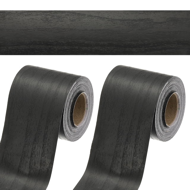 Ruban de Réparation Grain de Bois 2 Pouces x 66 Pieds, Ruban de Réparation Texturé Réaliste Auto-Adhésif pour Porte Sol Table Armoires Bureau, Noir