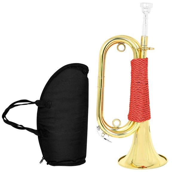 Professional B Flat Cavalry Bugle Gold Finish Militaries School Instrument