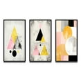 thumbnail image 2 of Designart "Retro Triangular Transcendence IV" Modern Geometric Framed Wall Art Set Of 3 - Pink Abstract Frame Gallery Wall Set For Home Decor, 2 of 7