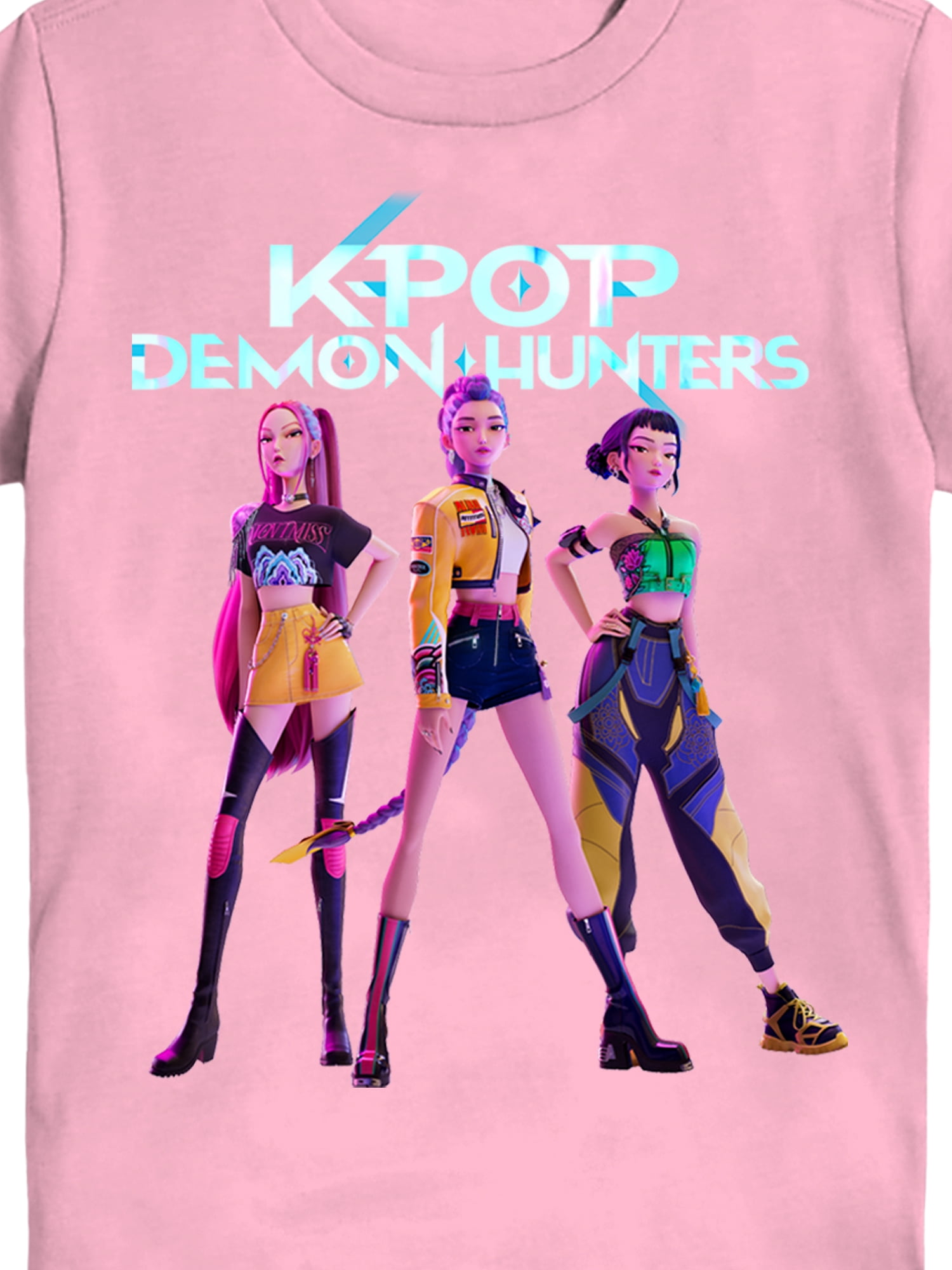 K-Pop Demon Hunters Boys' Graphic 2-Piece Set T-Shirts, Candy Pink and Light Birch, Sizes 4-18