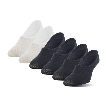 

Peds Women s Tactel Mesh Mid Cut No Show Socks Black/White (6-Pairs) Shoe Size: 8-12