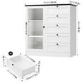 thumbnail image 5 of Homfa 5 Drawer White Dresser with Glass Door, Modern Wood Chest of Drawers for Bedroom Living Room Hallway, 5 of 7