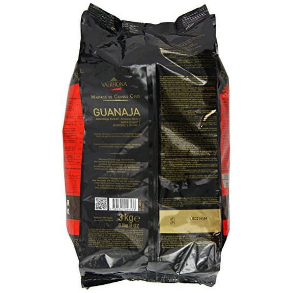 Valrhona Dark Chocolate - 70% Cacao - Guanaja - 6 lbs 9 oz bag of feves