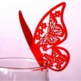 thumbnail image 3 of 50PCS Wedding 3D Butterfly Wall Sticker Card Hollow Dining Table Wine Glass Paper Cup Card Place Card, 3 of 6