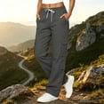 thumbnail image 3 of WULMLEO Cargo Pants for Women Wide Leg High Elastic Waist Y2K Pant Fall 2026 Casual Fall Plus Size Hiking Trousers with Pockets Dark Gray 2XL, 3 of 7