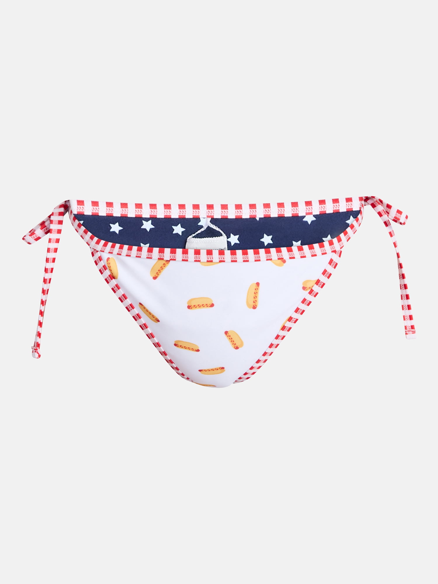 No Boundaries Summer Print Reversible Low Rise String Swim Bottoms, Women's XXS-XXL
