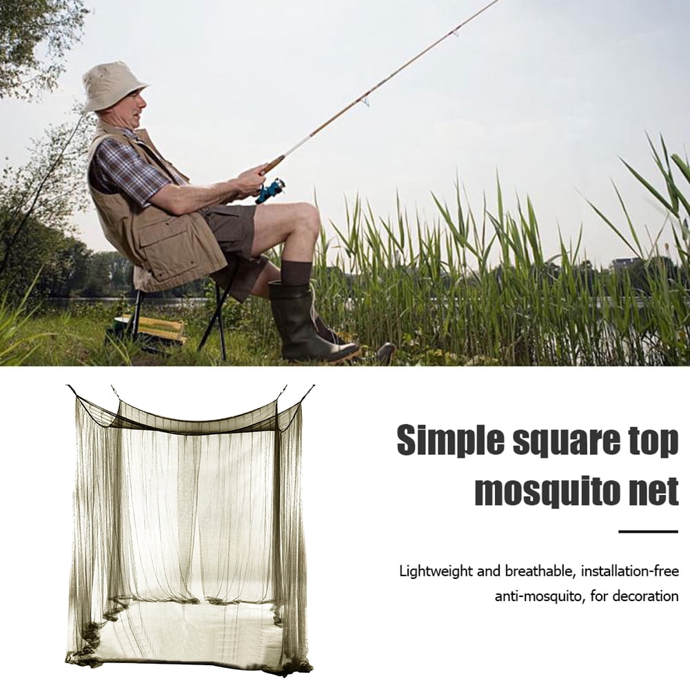 Akloker Summer Single Mosquito Net Portable Folding Bug Mosquito Netting Army Green